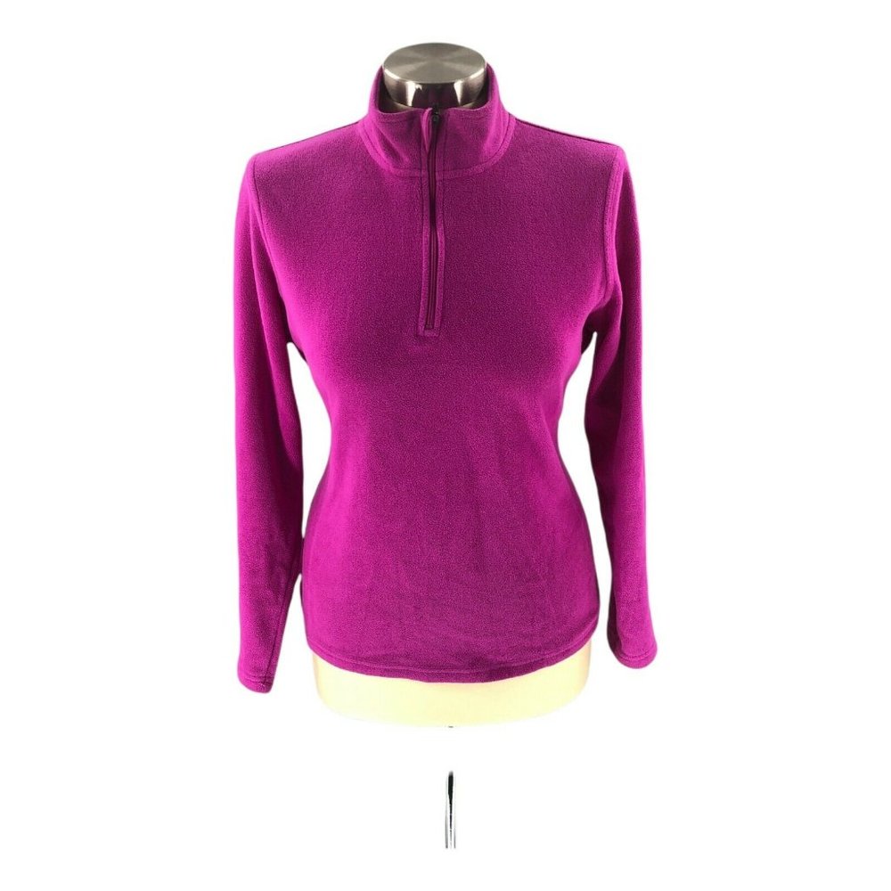 Champion Womens Sweater Medium Violet Sweatshirt Quarter Zip Fleece Long Sleeve